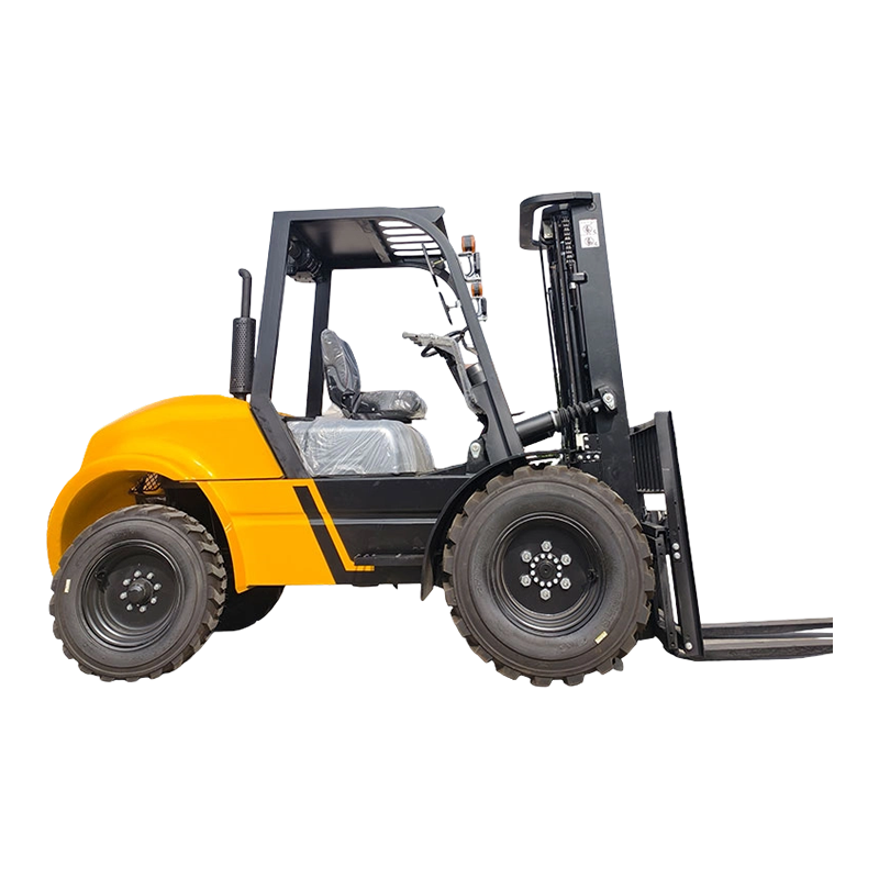 Chariot élévateur tout-terrain diesel tout-terrain de 3,5 tonnes avec triple mât de 4,8 m